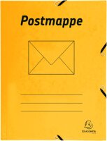 Exacompta 55549B Postmappe aus extra starkem Colorspan-Karton mit 3 Innenklappen DIN A4 mit 2 Gummizügen gelb Juris-Mappe Sammelmappe Dokumentenmappe für Büro und Schule, 1 Stück