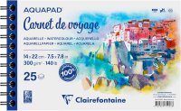 Clairefontaine 975958C - Skizzenbuch Aquapad 14x22cm,...