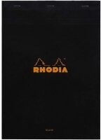Rhodia 180009C - Schreibblock / Notizblock geheftet No.18 DIN A4 21x29,7 cm, 80 Blätter blanko 80g, abtrennbar und mikroperforiert, mit Kartonrücken, ideal für Notizen, 1 Stück