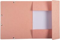 Exacompta 55527E Aquarel Einschlagmappe aus extra starkem Colorspan-Karton mit Rückenschild und 2 Gummizügen für DIN A4 Sammelmappe Eckspanner-Mappe Korallenrot