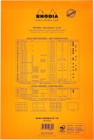 Rhodia 19660C - Notizblock N°19 (DIN A4+, 21 x 31,8 cm, mikroperforiert, liniert mit Rand, 80 Blatt, gelbes Papier) 1 Stück orange
