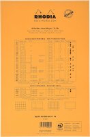 Rhodia 19200C - Notizblock (geheftet, mikroperforiert, DIN A4+, kariert, 80 g, 21 x 31,8 cm, 80 Blatt) 1 Stück orange