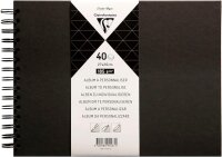 Clairefontaine 95437C - Album DIY zum Personalisieren, 40 Blatt schwarz 185g im Format 27x20 cm, fester Umschlag schwarz, Schwarz, 1 Stück