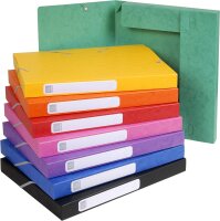 Exacompta 18500H Premium Sammelbox mit Gummizug 25 mm breit aus extra starkem Colorspan-Karton mit Rückenschild für DIN A4 Archivbox Heftbox Dokumentenbox Zeichenbox 1 Stück Zufallsfarbe