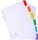 Exacompta 4306E Karton-Register Weiß in Überbreite für DIN A4 MAXI aus starkem Karton 6-teilig volle Höhe 24 x 29,7 cm weiße Blätter 6 farbige und verstärkte Taben Trennblätter Trennstreifen