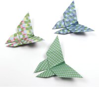 Avenue Mandarine 52501MD Origami color Papier (quadratisch, 20 x 20 cm, mit Faltanleitung, 60 verschiedenen Blätter und 1 Blatt mit Augenset, Geometrisch), Mehrfarbig