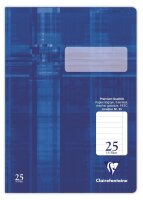 Clairefontaine 331025C - Heft ideal für die Schule, DIN A4, 16 Blatt, 90g, Lineatur 25 liniert mit Rand, Blau, 1 Stück
