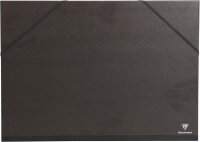 Clairefontaine 44800C Kraft Zeichenmappe (Gummizug, Rücken 30 mm, DIN A3+, innen: 29,7 x 42 cm, außen: 32 x 45 cm, ideal zur Aufbewahrung Ihrer Werke) schwarz
