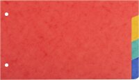 Exacompta 704E Karton-Register für Karteikarten aus starkem Colorspankarton 4-teilig 12,5 x 20 cm vollfarbig 4 Farben für Lernkartei Trennblätter Trennstreifen