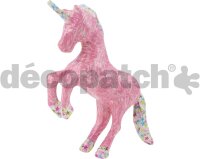Décopatch KIT009O Bastel Set Pappmaché Einhorn (ideal für Kinder, 3,5 x 19 x 13,5 cm) rosa, bunt
