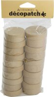 Décopatch EV009O Packung mit 10 runde Schachteln (aus Pappmaché zum Verzieren und Personalisieren, 5 x 5 x 3 cm, ideal für Schmuck, Bonbons oder kleine Gegenstände) 1 Pack kartonbraun