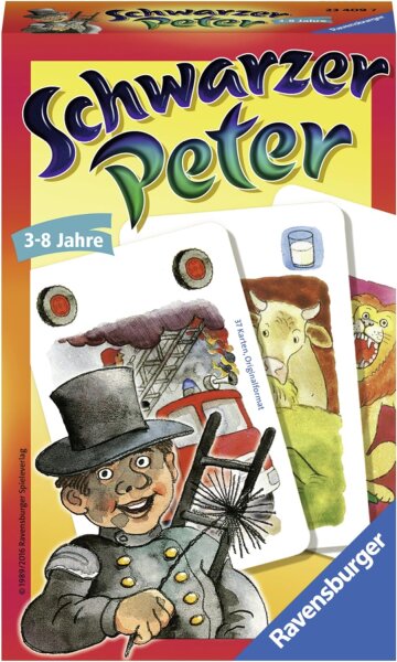 Ravensburger 23409 - Schwarzer Peter, Mitbringspiel für 2-6 Spieler, Kinderspiel ab 3 Jahren, kompaktes Format, Reisespiel, Kartenspiel