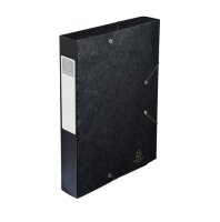 Exacompta 16016H Premium Sammelbox mit Gummizug 60 mm aus extra starkem Colorspan-Karton mit Rückenschild für DIN A4 Archivbox Heftbox Dokumentenbox Zeichenbox Sammelmappe schwarz