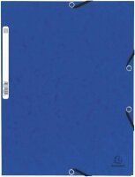Exacompta 55300E Premium Eckspanner-Mappe. Aus extra starkem Colorspan-Karton DIN A4 mit 2 Gummizügen blau Sammelmappe Dokumentenmappe ideal für Büro und Schule