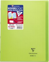 Clairefontaine 981603C - Schulheft / Heft Koverbook DIN A4+ 24x32 cm 48 Blatt 90g, kariert mit Rand, Einband aus transparentem Polypropylen, robust, geheftet, Grün, 1 Stück