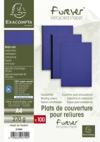 Exacompta 2790C Einbanddeckel (EverCover, Recycle-Karton mit Leder Struktur, DIN A4, 270 g/m²) 100 Stück dunkelblau
