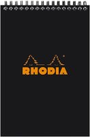 Rhodia 165009C - Notizblock (mit Doppelspirale, DIN A5, kariert, 80 g, 14,8 x 21 cm, 80 Blatt) 1 Stück schwarz