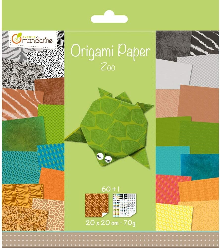 Avenue Mandarine - Ref 52507O - Origami Sheet Pack - Flowers - 70gsm  Clairefontaine Paper, 20 x 20cm Sheets, 60 Printed Sheets, Sheet of Eye  Stickers, Suitable for Ages 7+ : : Home & Kitchen