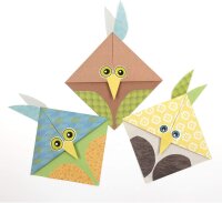 Avenue Mandarine 52504MD Origami color Papier (quadratisch, 20 x 20 cm, mit Faltanleitung, 60 verschiedenen Blätter und 1 Blatt mit Augenset, Zoo)