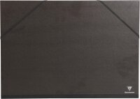 Clairefontaine 44900C Kraft Zeichenmappe (Gummizug, Rücken 30 mm, DIN A2+, innen: 42 x 59,4 cm, außen: 47 x 62 cm, ideal zur Aufbewahrung Ihrer Werke) schwarz