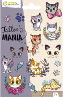 Avenue Mandarine CC056C - Packung Tattoo´Mania, 1 Bogen mit 13 Tatoos, ideal ab 5 Jahren, Katzen, 1 Pack