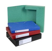 Exacompta 14000H Premium Sammelbox mit Gummizug 40 mm breit aus extra starkem Colorspan-Karton mit Rückenschild für DIN A4 Archivbox Heftbox Dokumentenbox Zeichenbox Sammelmappe 1 Stück Zufallsfarbe