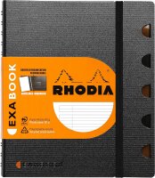 Rhodia 132576C Exabook (DINA5, 14,8 x 21 cm, ideal für Ihre Notizen, liniert, 80 Blatt) 1 Stück schwarz