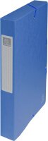 Exacompta 50402E 1 Abheftbox mit Gummibändern Exabox aus Glanzkarton 600g/m2 Rückseite 4 cm Maße 25 x 33 cm für A4-Dokumente Farbe blau wird montiert geliefert