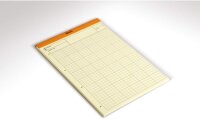 Rhodia 119700C - Audit Notizblock (geheftet, DIN A4+, 21 x 31,8 cm, liniert mit Rand, 80 Blatt, gelbes Papier, 80g) 1 Stück, orange
