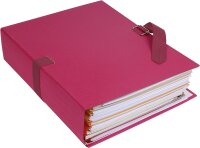Exacompta 724E Dokumentenmappe DIN A4 mit ausziehbarem Rücken aus farbigem Leinwandpapier Buchrücken bis 13 cm verlängerbar Format 24 x 32 cm für Dokumente Bordeaux