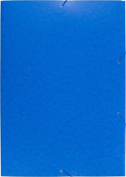 Exacompta 59502E Sammelmappe (Gummizug, 3 Klappen, Manila Karton 600 gm², für DIN A2, 62 x 44 cm) 1 Stück blau