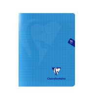 Clairefontaine 323741C - Schulheft / Heft Mimesys 17x22 cm, 48 Blatt 90g, französische Lineatur, Einband aus PP, geheftet, Blau, 1 Stück