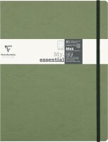Clairefontaine 794433C - Notizbuch My.Essential Age Bag, Format B5 (19x25 cm), mit Fadenbindung, 96 Blatt nummeriert, dot/punktkariert, Papier elfenbein 90g, Grün, 1 Stück