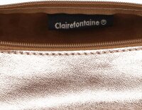 Clairefontaine 8687C Schlampermäppchen (mit Perlmutt-Effekt rund, 5,5 x 22cm, praktisch und robust, aus Leder) 1 Stück kupfer