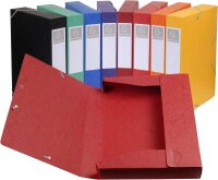 Exacompta 14005H Premium Sammelbox mit Gummizug 40 mm breit aus extra starkem Colorspan-Karton mit Rückenschild für DIN A4 Archivbox Heftbox Dokumentenbox Zeichenbox Sammelmappe blau