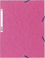Exacompta 55520E Einschlagmappe. Aus extra starkem Colorspan-Karton mit 3 Innenklappen und 2 Gummizügen DIN A4 rosa Sammelmappe Dokumentenmappe für Büro und Schule