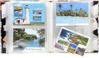 Exacompta 96115E Premium Postkarten-Sammelalbum Hochformat für 200 Postkarten, mit 50 Seiten für jeweils 4 Postkarten, bunt