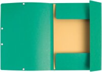 Exacompta 55303E Sammelmappe (mit Gummizug und 3 Klappen aus Manila Karton 355 g, für Format DIN A4) 1 Stück grün