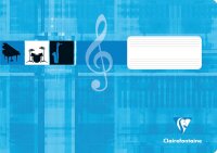 Clairefontaine 31514C Notenheft ideal für Musikunterricht, DIN A5 quer, 8 Blatt, 90g, 1 Stück, türkis