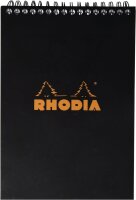 Rhodia 165019C - Notizblock (mit Doppelspirale, DIN A5, liniert, 80 g, 14,8 x 21 cm, 80 Blatt) 1 Stück schwarz
