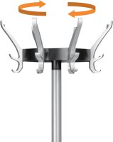 Unilux Cypres Garderobenständer, mit höhenverstellbarem Schirmständer, grau
