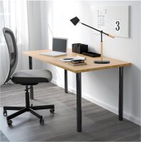Unilux Vicky LED-Schreibtischleuchte schwarz-buche, dimmbar, USB Ladefunktion