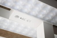 Unilux LED Profi Stehleuchte Nexus weiß, Sensortechnik, Akkustikpanel aus recyceltem PET