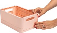 EXACOMPTA - Ref. 27031D – 1 Aufbewahrungsbox, faltbar, Smart Case Mini, vielseitig einsetzbar, flach verpackt – Format A6+ – Maße: 18,8 x 13,8 x 9,5 cm – Nude