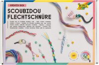 folia 73019 - Kreativ Box Scoubidou Flechtschnüre, Bastelset mit 197 Teilen inkl. Anleitung - zum Gestalten individueller Scoubidous und Armbänder
