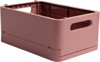 EXACOMPTA - Art.-Nr. 27138D – 1 Aufbewahrungsbox Smart Case Midi Mehrzweck, flach verpackt – Format A5+ – Maße: 27,6 x 18,8 x 12 cm – Altrosa