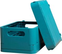 EXACOMPTA - Ref. 27034D – 1 Aufbewahrungsbox, faltbar, Smart Case Mini, vielseitig einsetzbar, flach verpackt – Format A6+ – Maße: 18,8 x 13,8 x 9,5 cm – Pazifikblau
