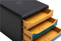 Exacompta - 310505D - BIG-BOX NeoDeco Aktenschrank mit 4 Schubladen für A4+ Dokumente, Außenmaße: 34,7 x 27,8 x 26,7 cm tief