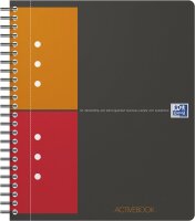 Oxford Activebook Interantional A5, kariert, 160 Seiten, versetzbares Register, Dokumententasche