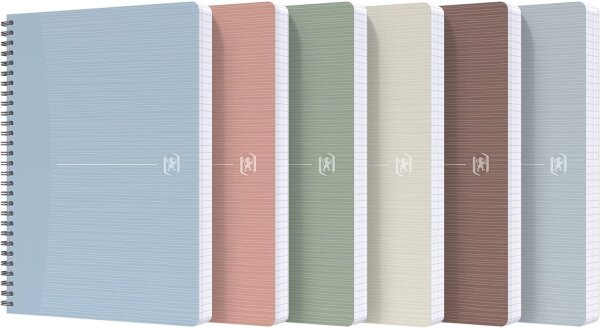 Oxford 94882 Maxi-Notizbuch A4, 5 mm, 180 fg, 90 g, mehrfarbig, RecUp